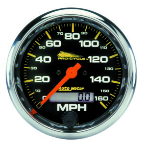 AUTOMETER Speedometer Gauge 3 3/4", 160MPH, Elec, Black, Pro-Cycle