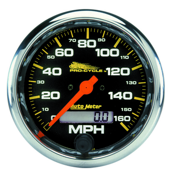 AUTOMETER Speedometer Gauge 3 3/4", 160MPH, Elec, Black, Pro-Cycle