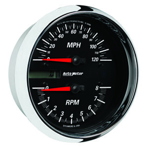 AUTOMETER Tacho/Speedo Gauge 4 1/2", 8K RPM/120MPH, Black, Pro-Cycle