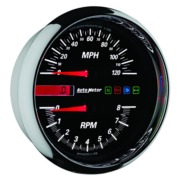 AUTOMETER Tacho/Speedo Gauge 4 1/2", 8K RPM/120MPH, Black, Pro-Cycle - Image 2