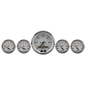 AUTOMETER 5pc Gauge Kit 3 3/8" & 2 1/16", GPS Speedometer, American Platinum