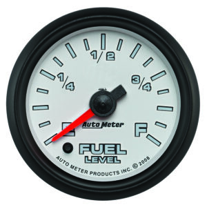 AUTOMETER Fuel Level Gauge 2 1/16", 0-280° Programmable, White, Pro-Cycle
