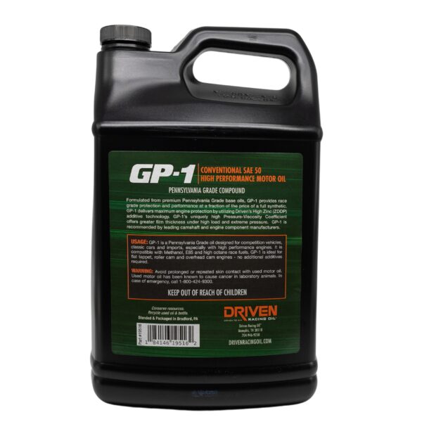 DRIVEN GP1 SAE 50 WT Semi Synthetic Racing Engine Oil 1 Gallon 3.785L - Image 2