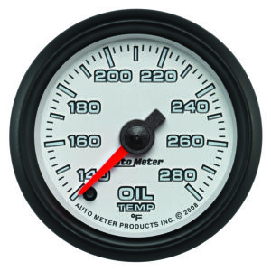 AUTOMETER Oil Temperature Gauge 2 1/16", 140-280°f, Digital Stepper Motor, White, Pro-Cycle