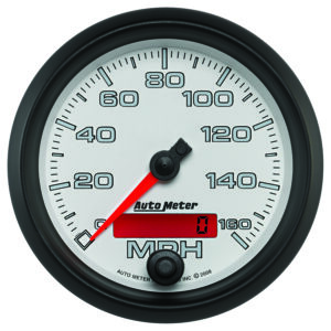 AUTOMETER Speedometer Gauge 3 3/8", 160MPH, Elec. Programmable, White, Pro-Cycle