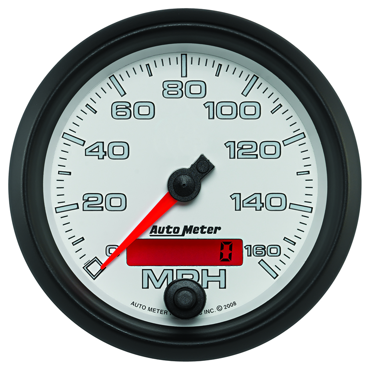 AUTOMETER Speedometer Gauge 3 3/8", 160MPH, Elec. Programmable, White, Pro-Cycle