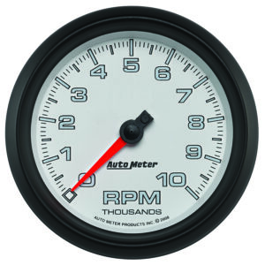 AUTOMETER Tachometer Gauge 3 3/8", 10K RPM, White, Pro-Cycle
