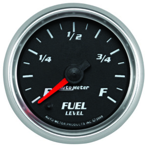 AUTOMETER Fuel Level Gauge 2 1/16", 0-280° Programmable, Black, Pro-Cycle