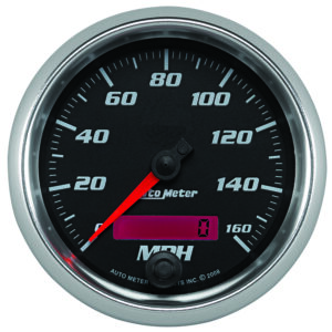 AUTOMETER Speedometer Gauge 3 3/8", 160MPH, Elec. Programmable, Black, Pro-Cycle