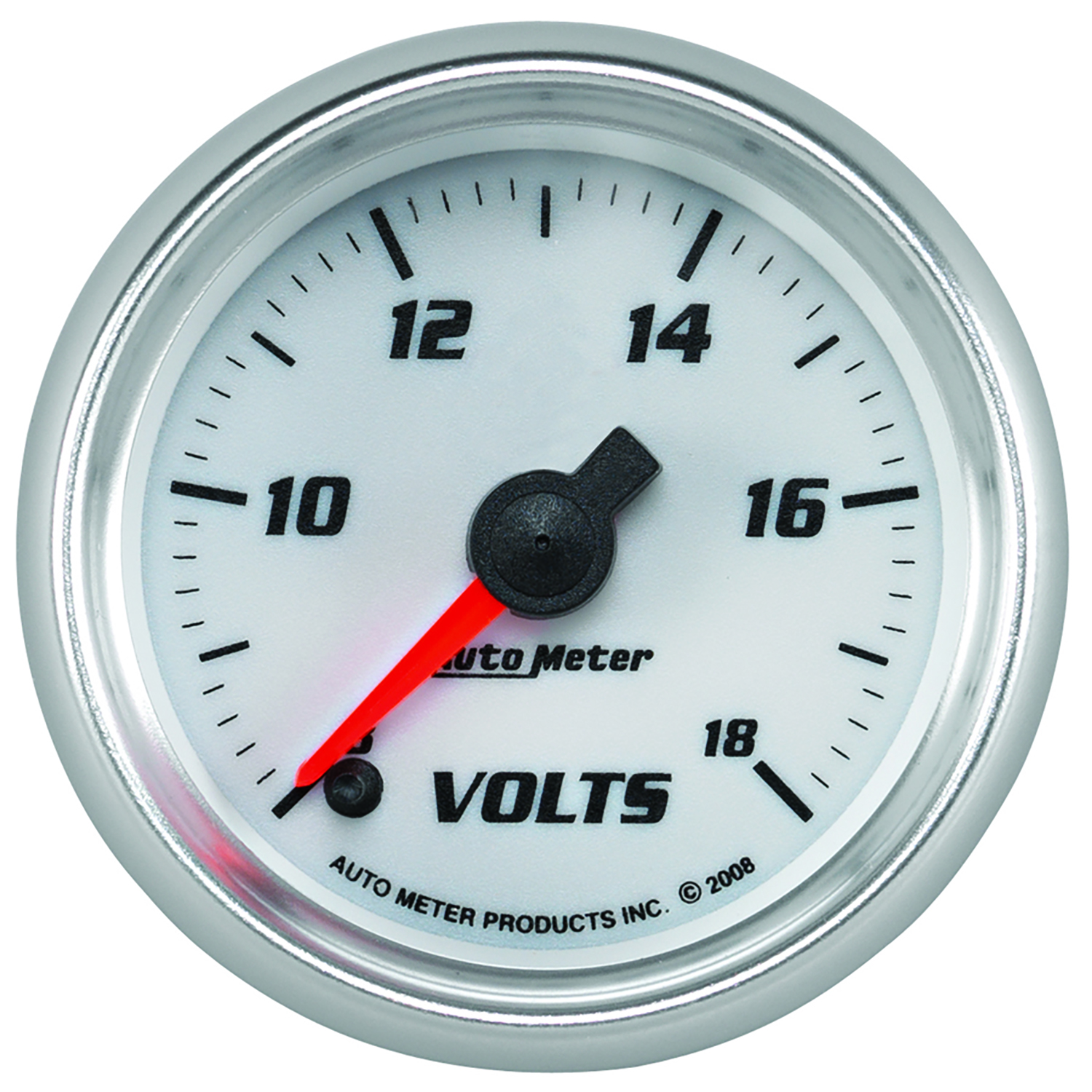 AUTOMETER Voltmeter Gauge 2 1/16", 18V, Digital Stepper Motor, White, Pro-Cycle