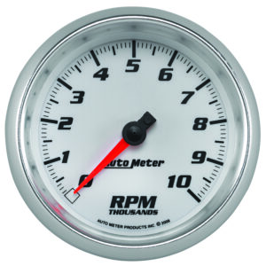 AUTOMETER Tachometer Gauge 3 3/8", 10K RPM, White, Pro-Cycle
