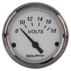 AUTOMETER Voltmeter Gauge 2 1/16", 18V, Elec, American Platinum