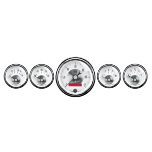 AUTOMETER 5pc Gauge Kit 3 3/8" & 2 1/16", Elec. Speedo W/ LCD Odo, Prestige Pearl