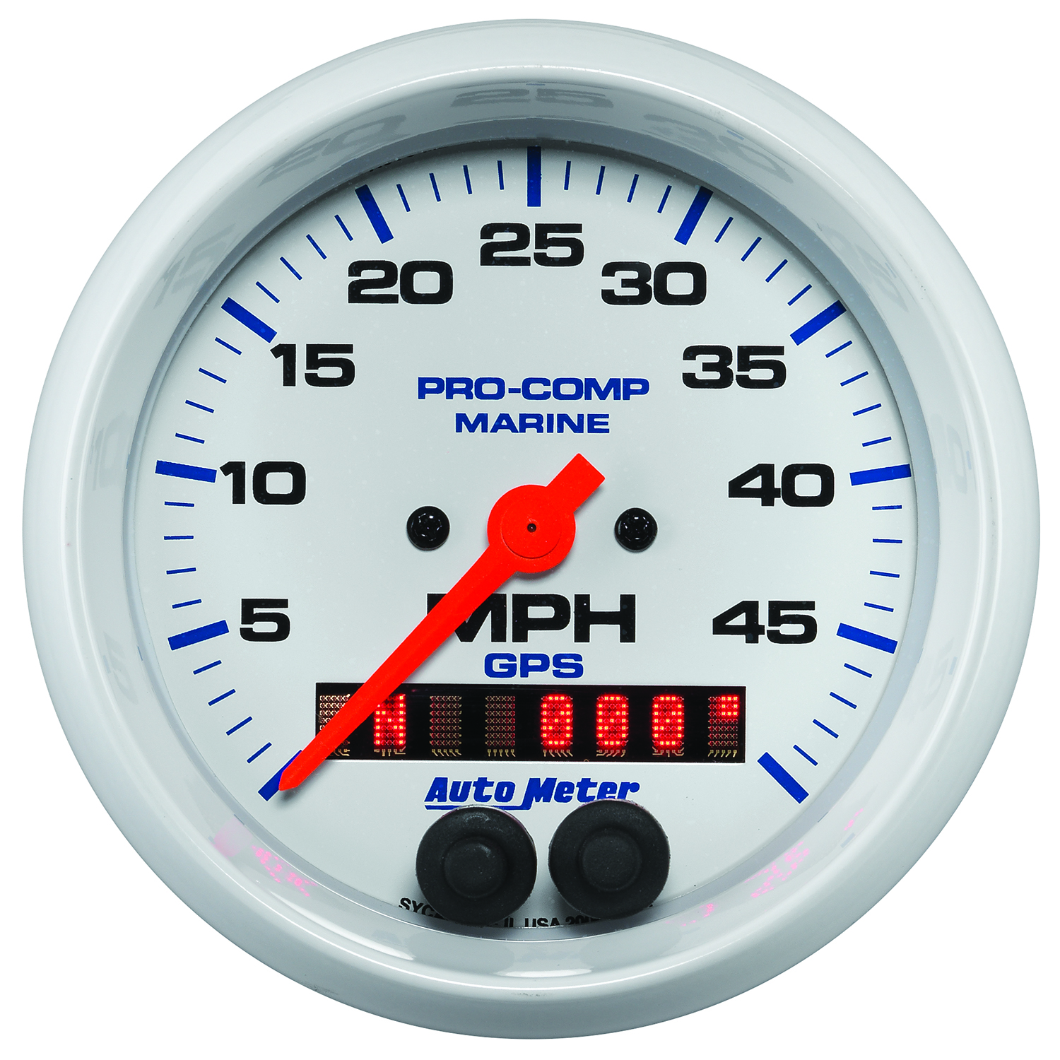 AUTOMETER Speedometer Gauge 3 3/8", 50MPH, GPS, Marine White