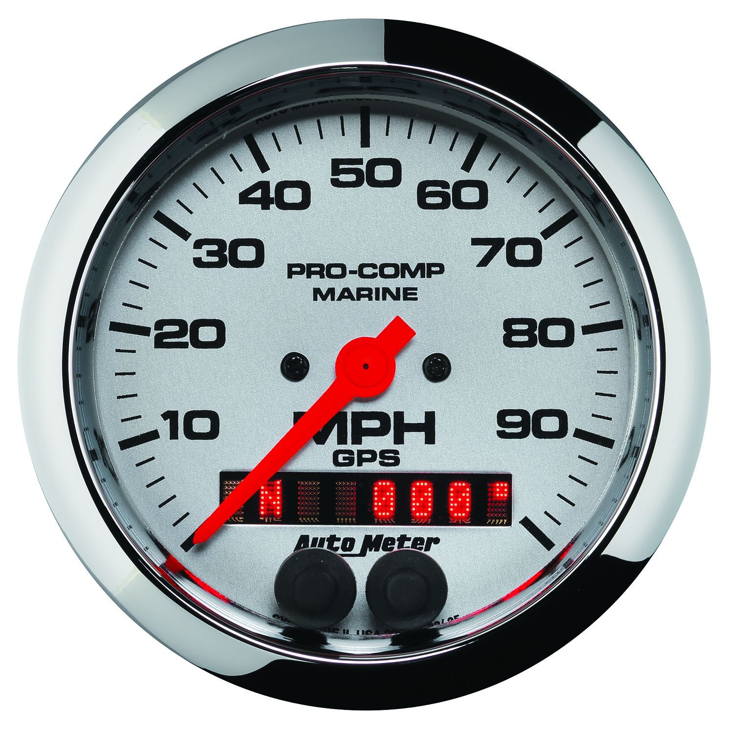 AUTOMETER Speedometer Gauge 3 3/8", 100MPH, GPS, Marine Chrome
