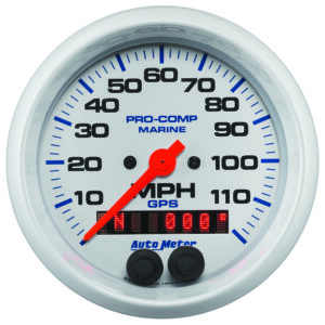 AUTOMETER Speedometer Gauge 3 3/8", 120MPH, GPS, Marine White