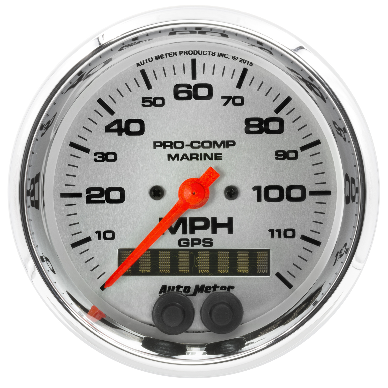 AUTOMETER Speedometer Gauge 3 3/8", 120MPH, GPS, Marine Chrome