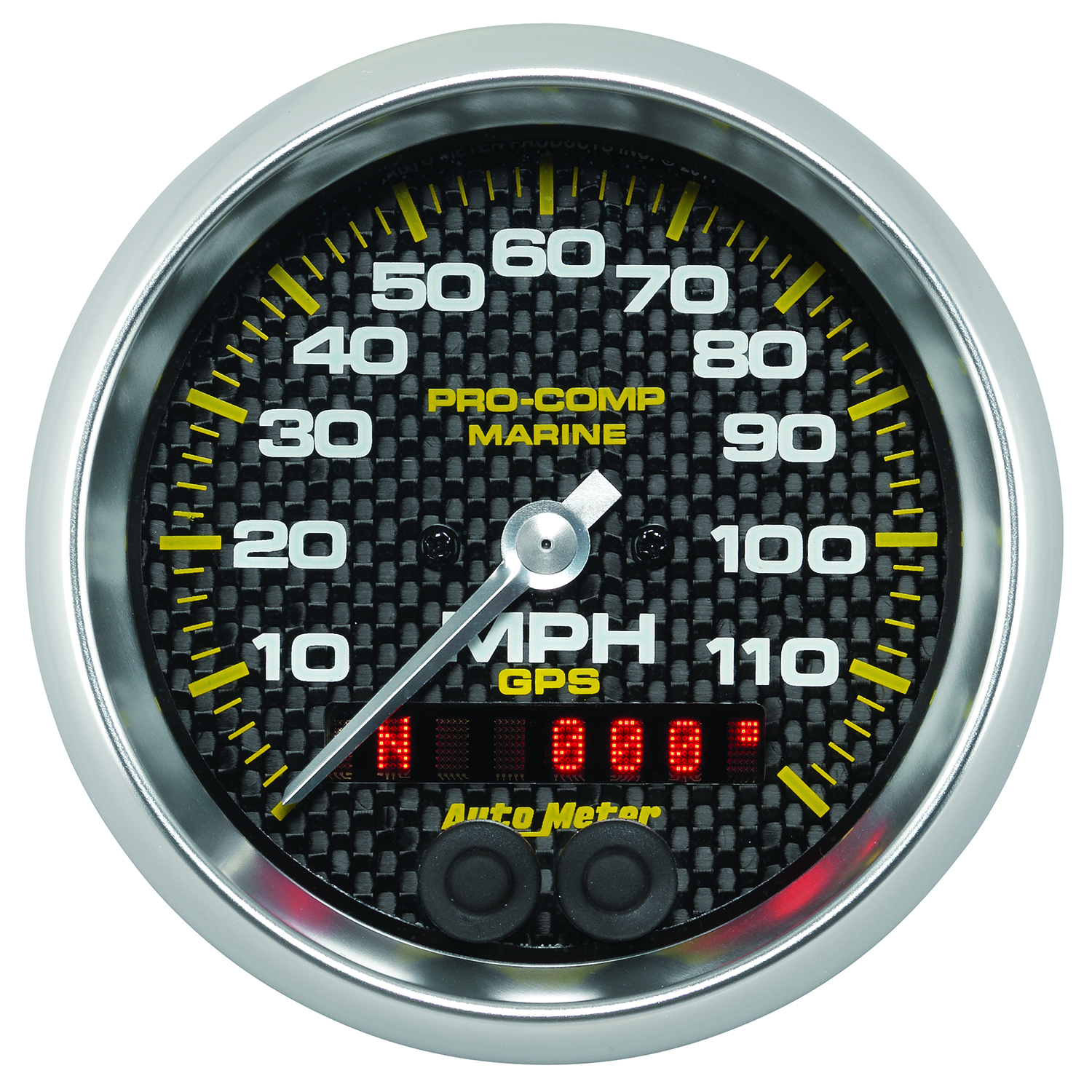 AUTOMETER Speedometer Gauge 3 3/8", 120MPH, GPS, Marine Carbon Fibre