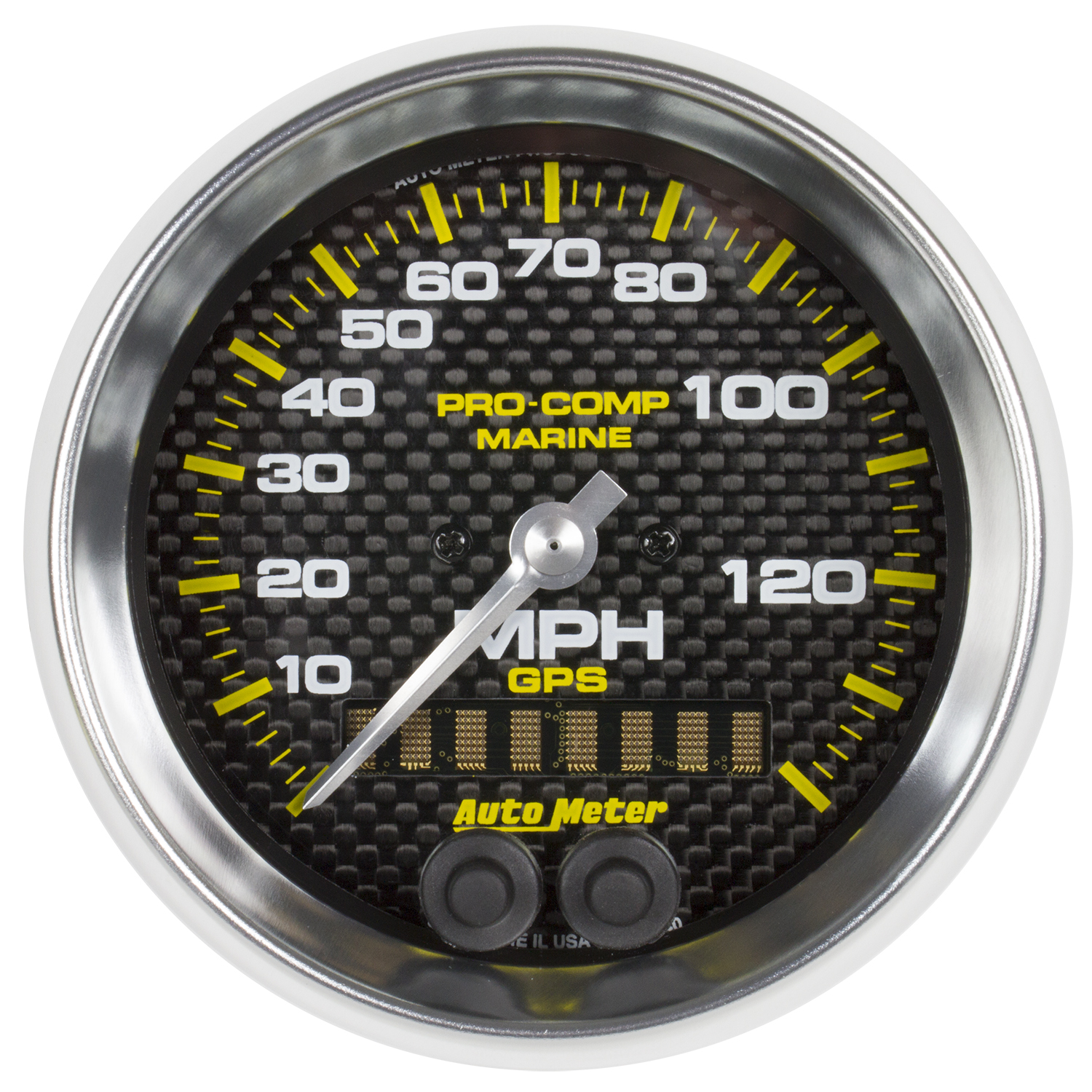 AUTOMETER Speedometer Gauge 3 3/8", 140MPH, GPS, Marine Carbon Fibre