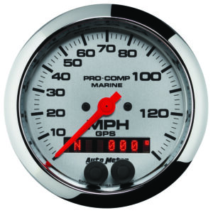 AUTOMETER Speedometer Gauge 3 3/8", 140MPH, GPS, Marine Chrome