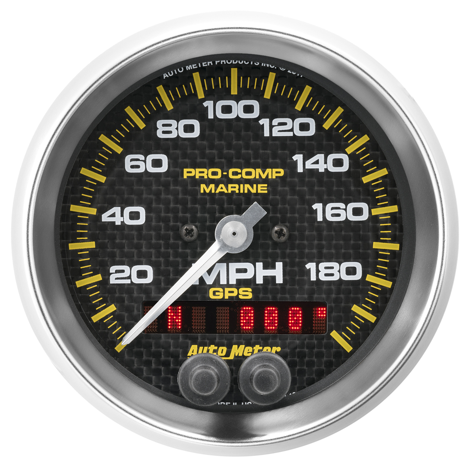 AUTOMETER Speedometer Gauge 3 3/8", 200MPH, GPS, Marine Carbon Fibre