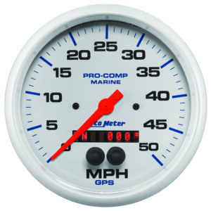 AUTOMETER Speedometer Gauge 5", 50MPH, GPS, Marine White
