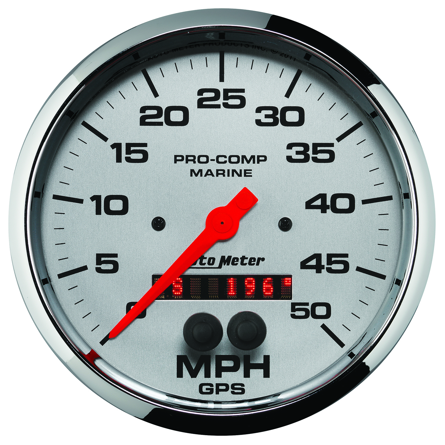 AUTOMETER Speedometer Gauge 5", 50MPH, GPS, Marine Chrome