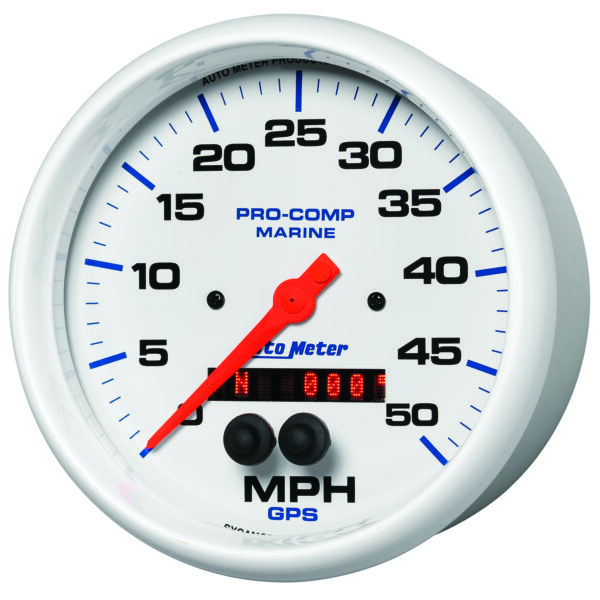 AUTOMETER Speedometer Gauge 5", 50MPH, GPS, Marine White - Image 2