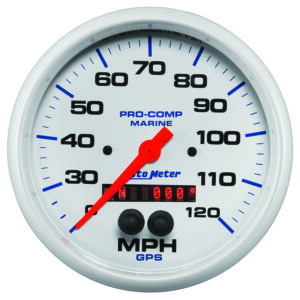 AUTOMETER Speedometer Gauge 5", 120MPH, GPS, Marine White