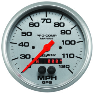 AUTOMETER Speedometer Gauge 5", 120MPH, GPS, Marine Silver