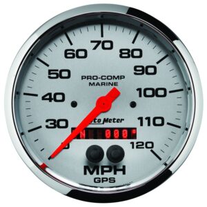 AUTOMETER Speedometer Gauge 5", 120MPH, GPS, Marine Chrome