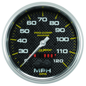 AUTOMETER Speedometer Gauge 5", 120MPH, GPS, Marine Carbon Fibre