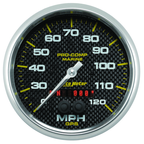 AUTOMETER Speedometer Gauge 5", 120MPH, GPS, Marine Carbon Fibre