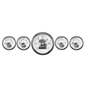 AUTOMETER 5pc Gauge Kit 3 3/8" & 2 1/16", Elec. Speedo W/ Wheel Odo, Prestige Pearl