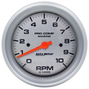 AUTOMETER Gauge, Tachometer, 3 3/8", 10K RPM, Marine Silver