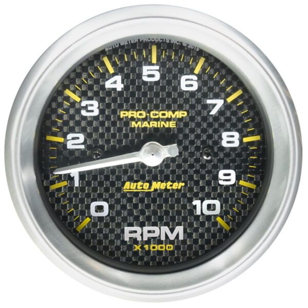 AUTOMETER Gauge, Tachometer, 3 3/8", 10K RPM, Marine Carbon Fiber