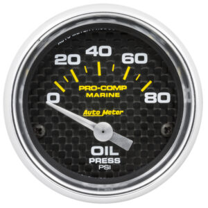 AUTOMETER Oil Pressure Gauge 2 1/16", 80PSI, Electric, Marine Carbon Fibre