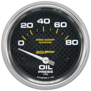 AUTOMETER Oil Pressure Gauge 2 5/8", 80PSI, Electric, Marine Carbon Fibre