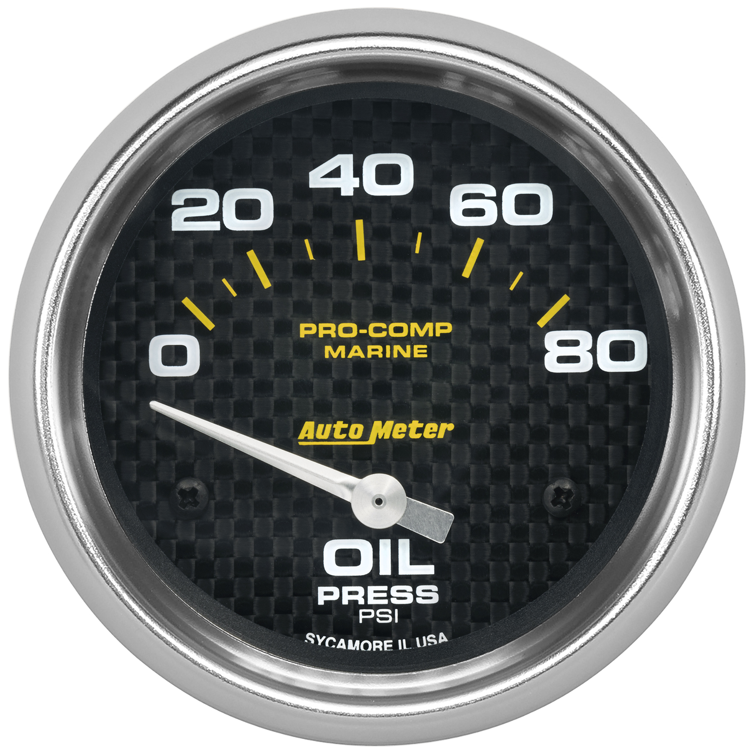 AUTOMETER Oil Pressure Gauge 2 5/8", 80PSI, Electric, Marine Carbon Fibre