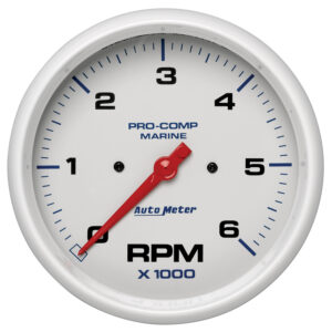 AUTOMETER Tachometer Gauge 5", 6K RPM, Marine White