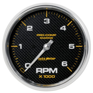 AUTOMETER Tachometer Gauge 5", 6K RPM, Marine Carbon Fibre