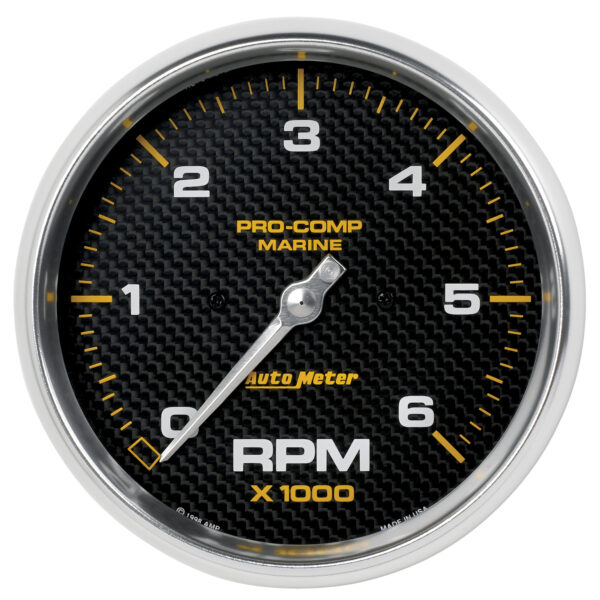 AUTOMETER Tachometer Gauge 5", 6K RPM, Marine Carbon Fibre