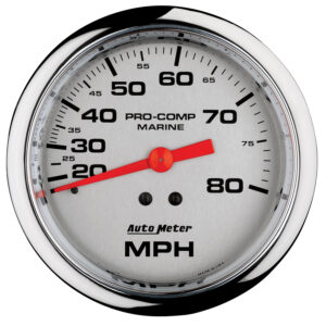 AUTOMETER Speedometer Gauge 3 3/8", 80MPH, Mechanical, Marine Chrome