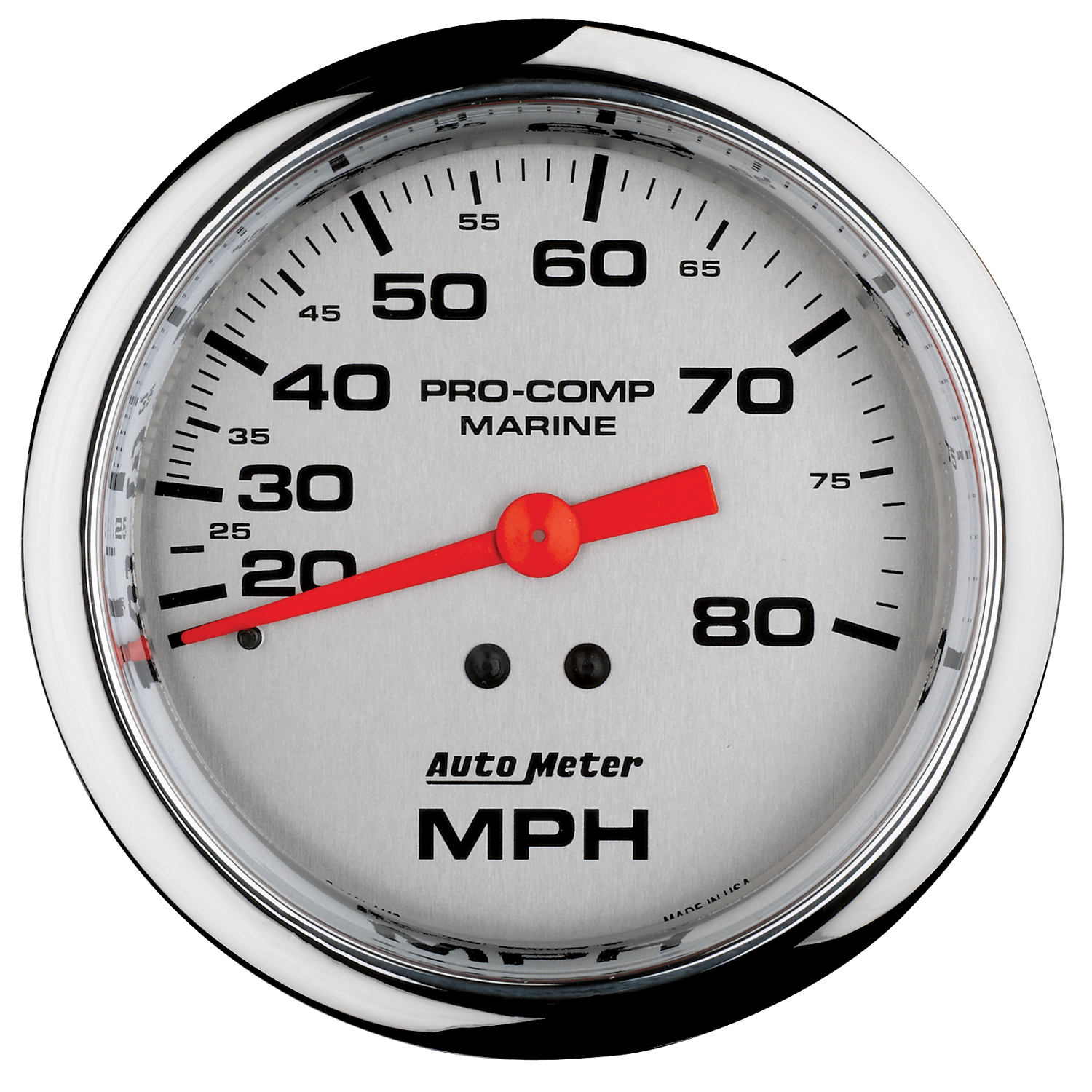 AUTOMETER Speedometer Gauge 3 3/8", 80MPH, Mechanical, Marine Chrome