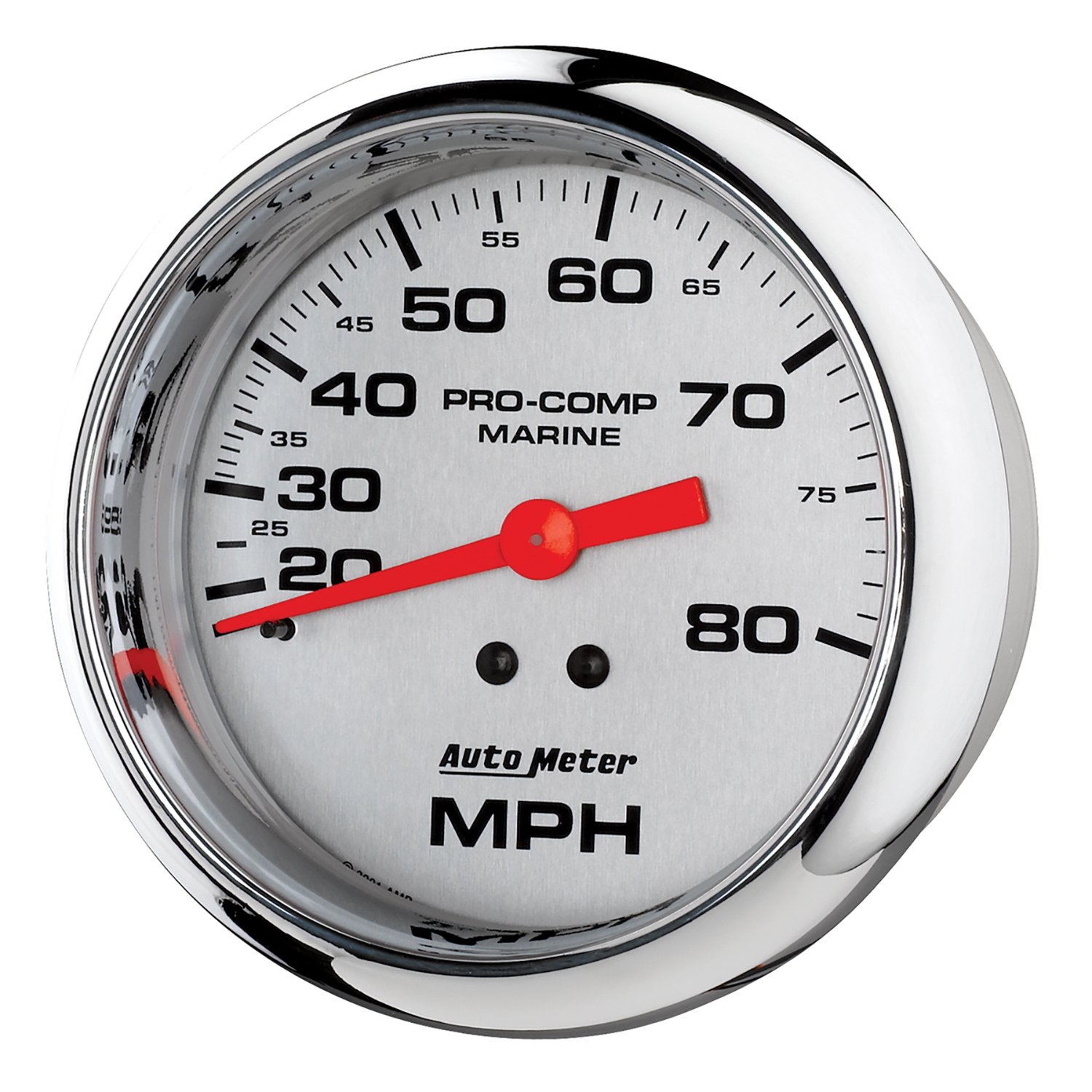 AUTOMETER Speedometer Gauge 3 3/8", 80MPH, Mechanical, Marine Chrome - Image 2