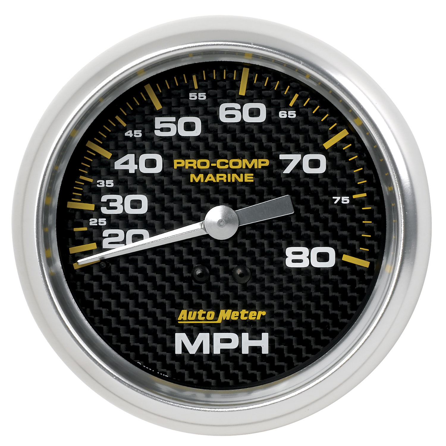 AUTOMETER Speedometer Gauge 3 3/8", 80MPH, Mechanical, Marine Carbon Fibre