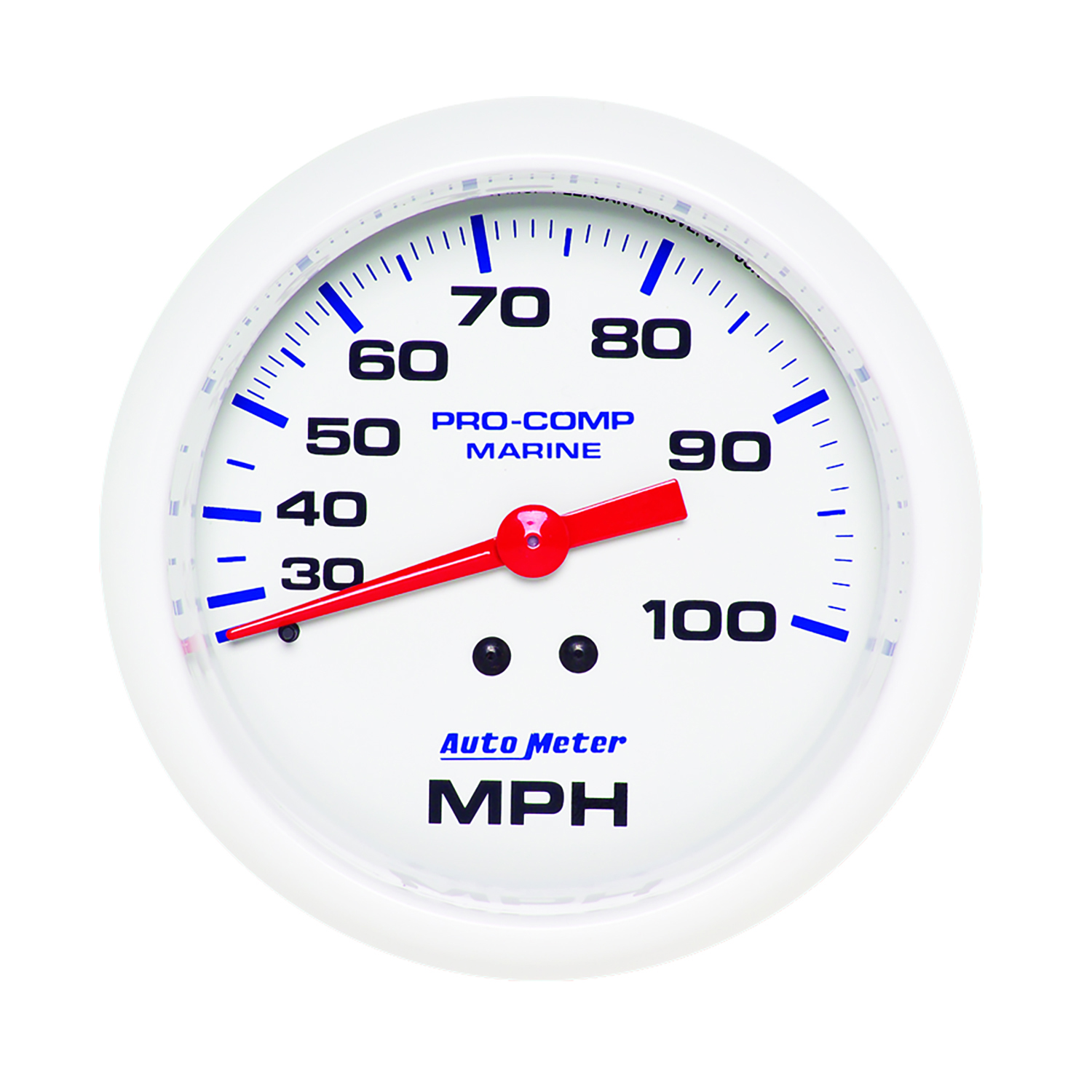 AUTOMETER Speedometer Gauge 3 3/8", 100MPH, Mechanical, Marine White