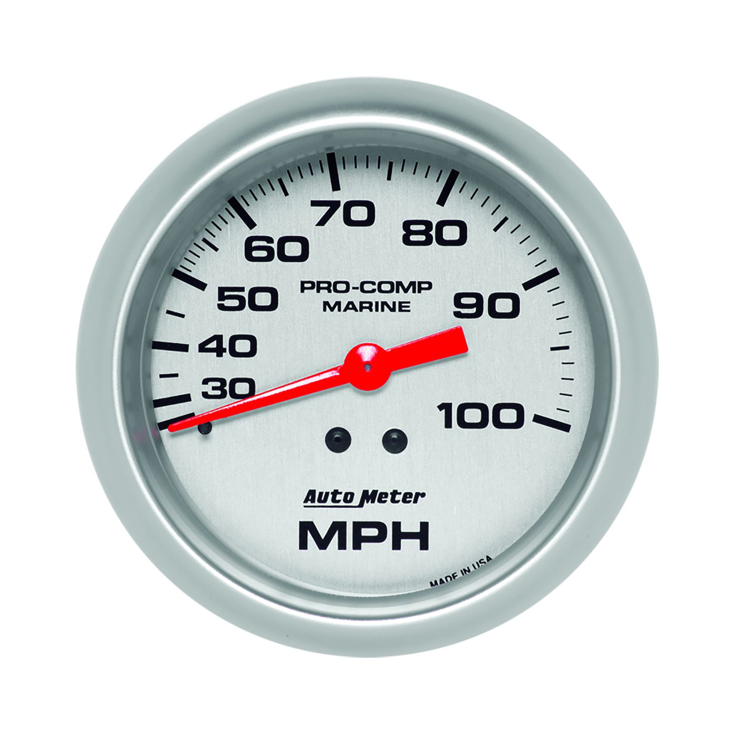 AUTOMETER Speedometer Gauge 3 3/8", 100MPH, Mechanical, Marine Silver