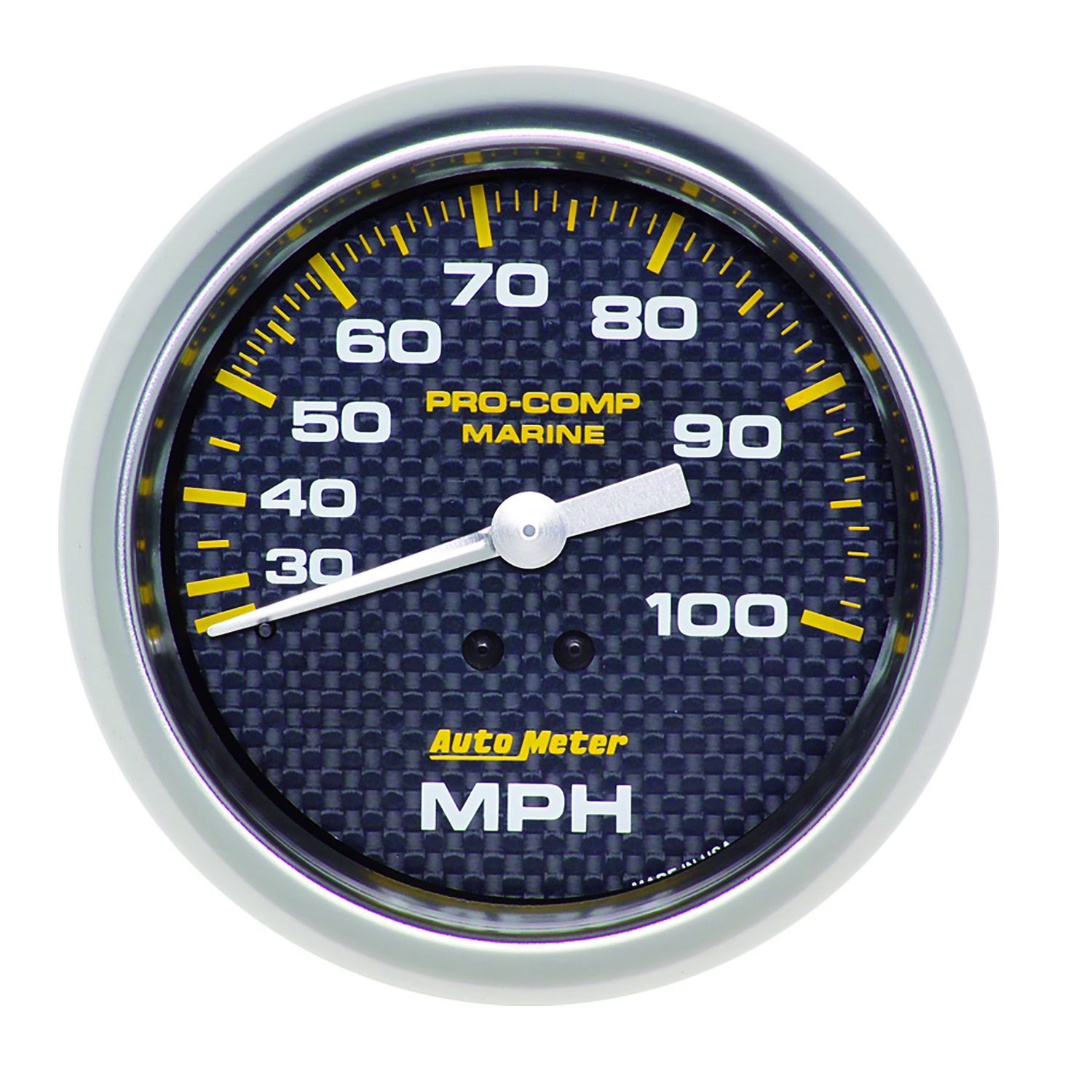 AUTOMETER Speedometer Gauge 3 3/8", 100MPH, Mechanical, Marine Carbon Fibre