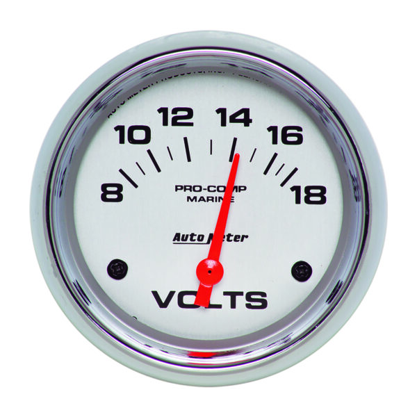 AUTOMETER Voltmeter Gauge 2 5/8", 18V, Electric, Marine Chrome